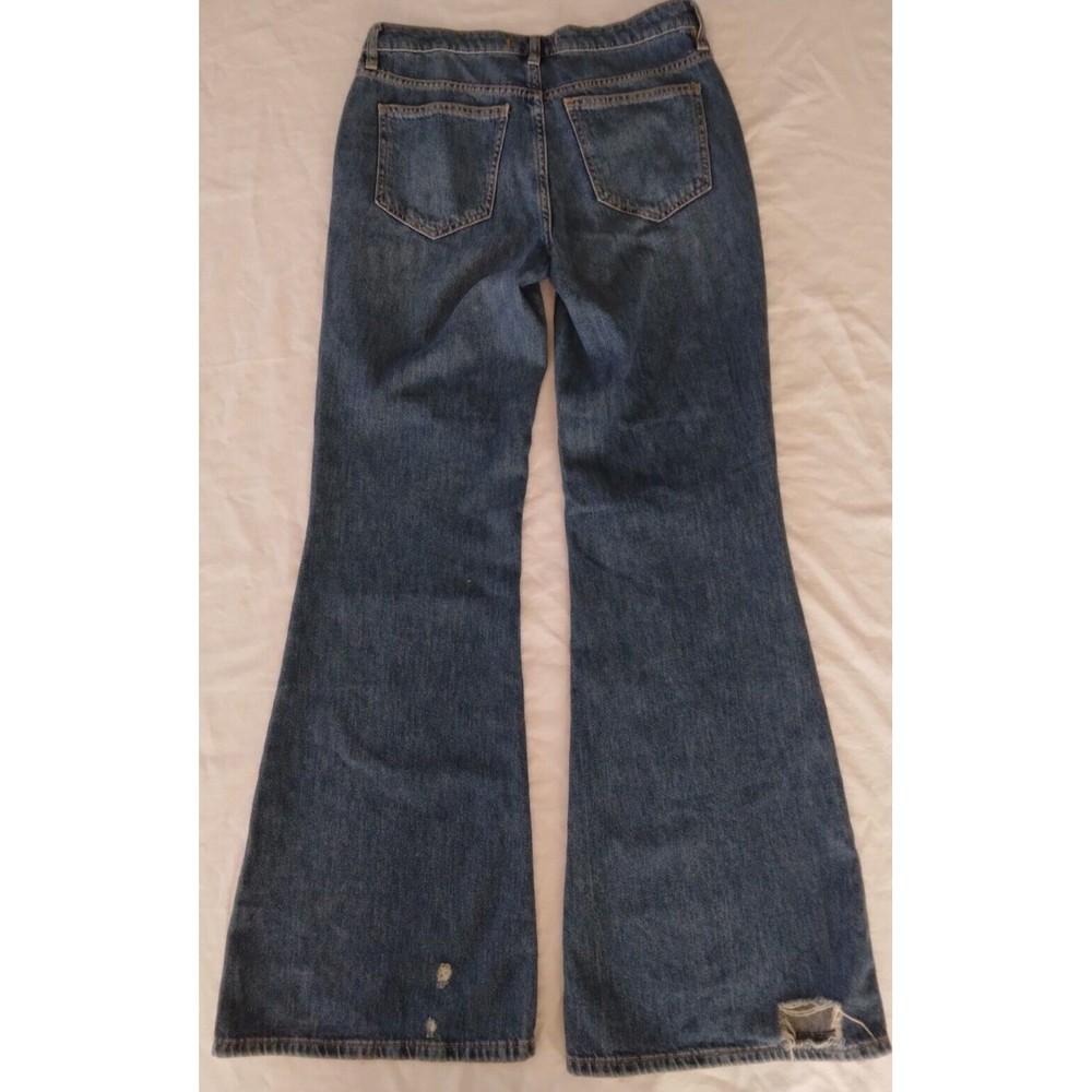 We The Free Heritage Flare Free People Jeans Size 28 Distressed Y2K Button Fly - Picture 10 of 14